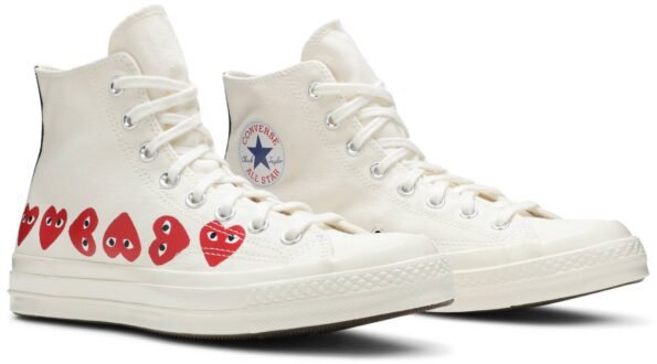 CHUCK TAYLOR ALL-STAR 70S HI COMME DES GARÇONS PLAY MULTI HEART WHITE